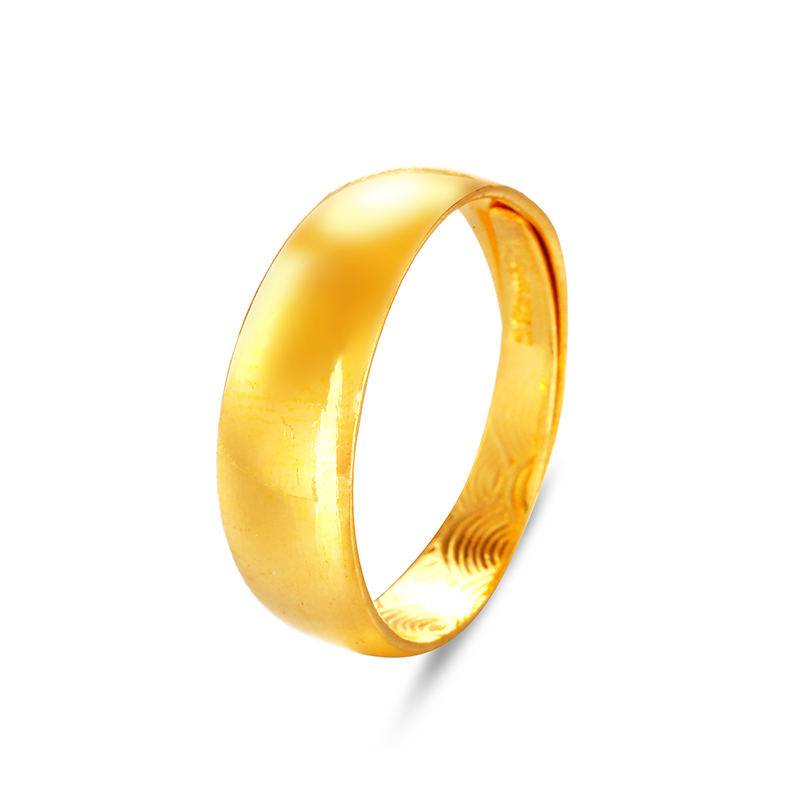 Foot gold 9999 glossy ring Classic with male and female gold ring-Taobao