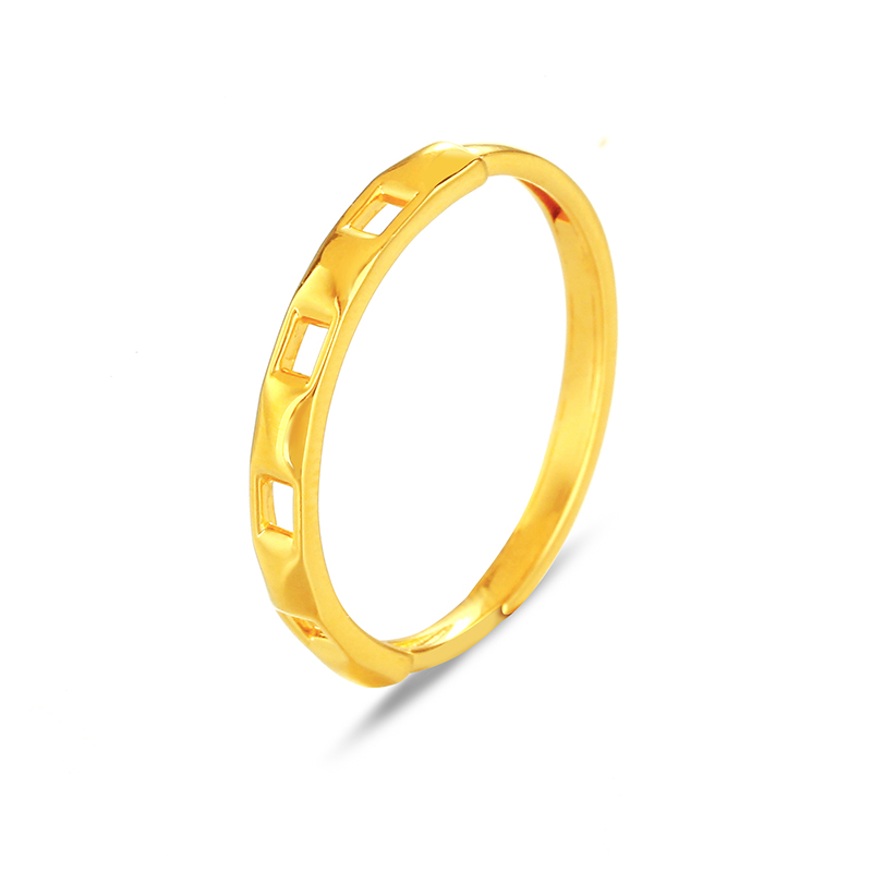 5G gold pure gold 999 gold ring women's chain ring new small and exquisite