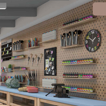 Kindergarten student room wooden creative DIY square hole board hole wall decoration storage rack can be customized