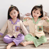 Kids pajamas girls cotton spring and autumn long sleeves big kid cardigan princess cartoon baby girl home wear set