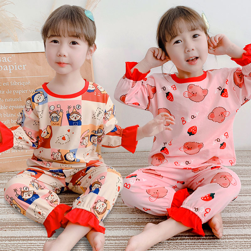 Children's pajamas cotton girls Spring and Autumn long sleeve girls