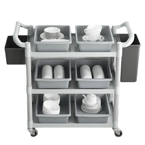 Hotel second floor food collection cart multi-functional hotel restaurant commercial stainless steel catering bowl collection cart