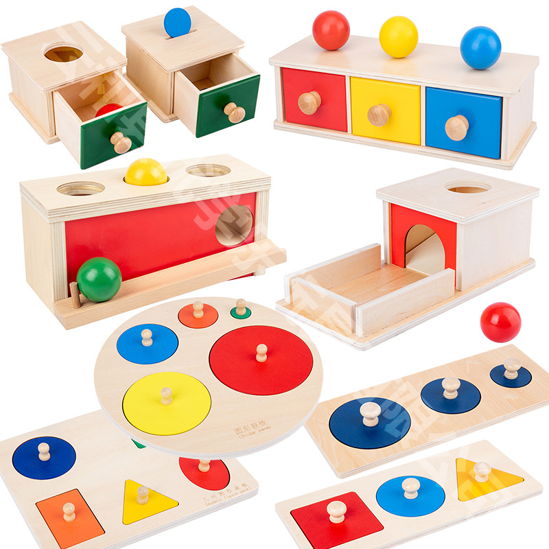Montson Todds Hand Eye Coordinate Montessori Early Teaching Drawer Game Shape Patching Wooden Toys