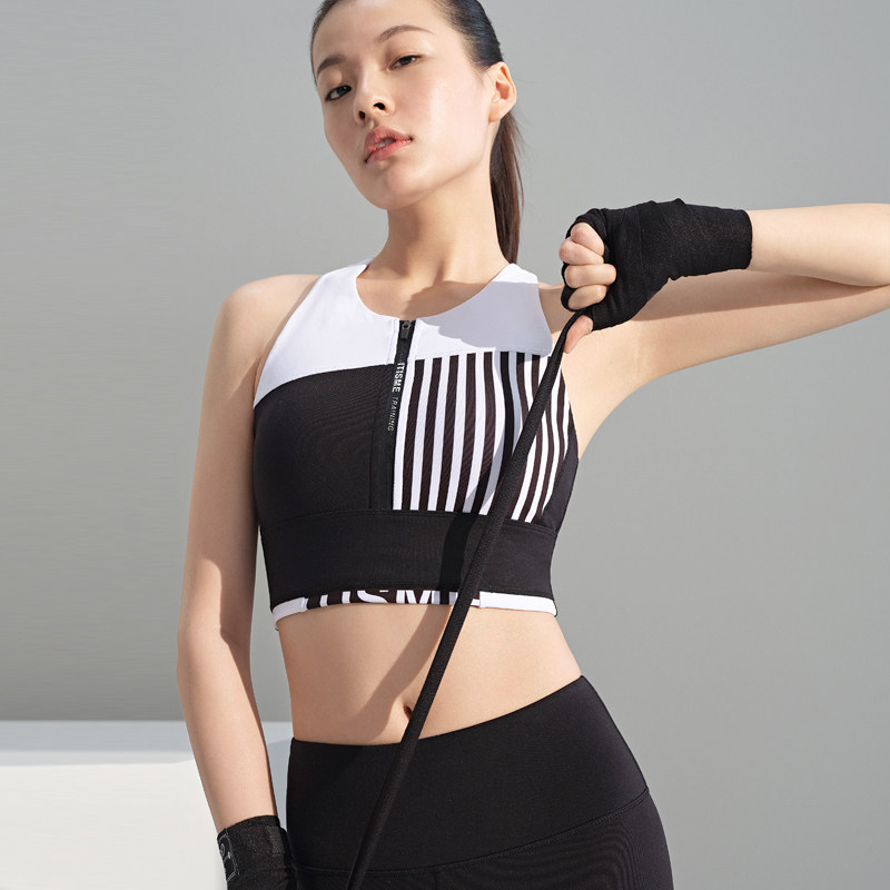 upplace asymmetrical design yoga vest woman with pull chain easy to wear with chest cushion fitness underwear