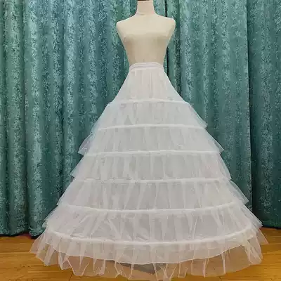 Soft yarn bride steel ring six steel six yarn skirt support extended ultra-puffy wedding dress White Lolita petticoat adjustable Hanfu