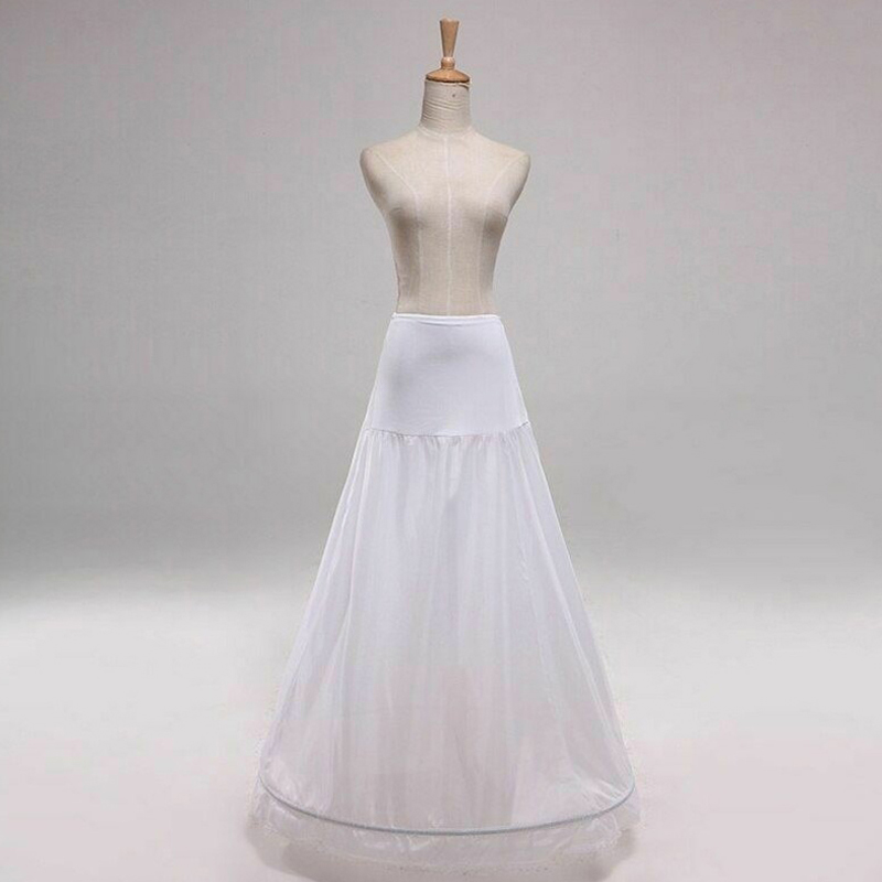 Single steel ring without yarn A word beam waist lower half body lining dress white bridal wedding gown Lorita elastic adjustable
