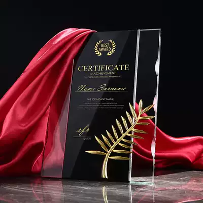 Medals Customized Palm Award Customized Authorization Brand Honor Plaque Agent Dealer franchise Crystal Trophy