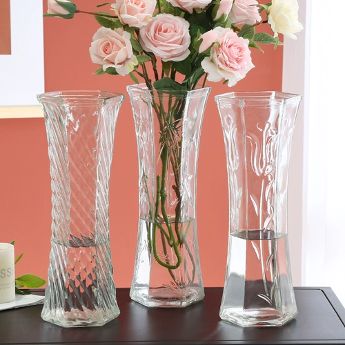 Дополнительная простая стеклянная ваза прозрачная вода питает северная ваза творческий богатый бамбуковый цветок