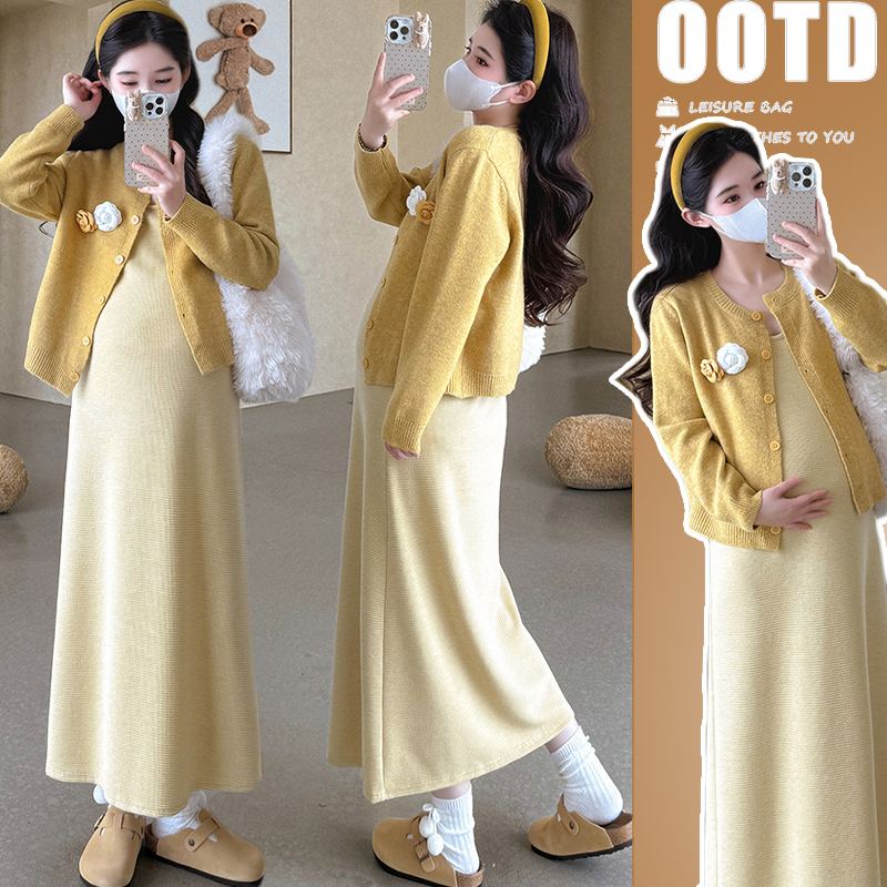 Maternity Autumn Outfit Set 2026 New Dress Trendy Mom Pregnancy Wear Stylish Age-Reducing Loose Spring and Autumn Tank Dress Maternity Autumn Outfit Set 2026 New Dress Trendy Mom Pregnancy Wear Stylish Age-Reducing Loose Spring and Autumn Tank Dress