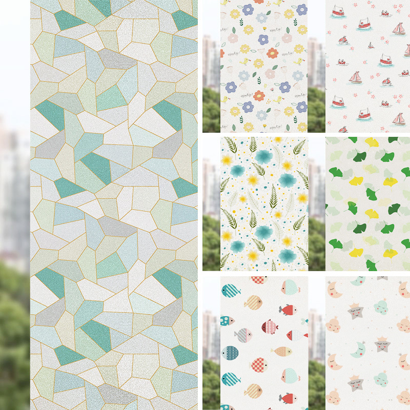 Glass Window Sticker Frosted Window Sticker dressing room Anti-Peep opaque Opaque Shading Anti-Walk Light Bathroom Window Flowers