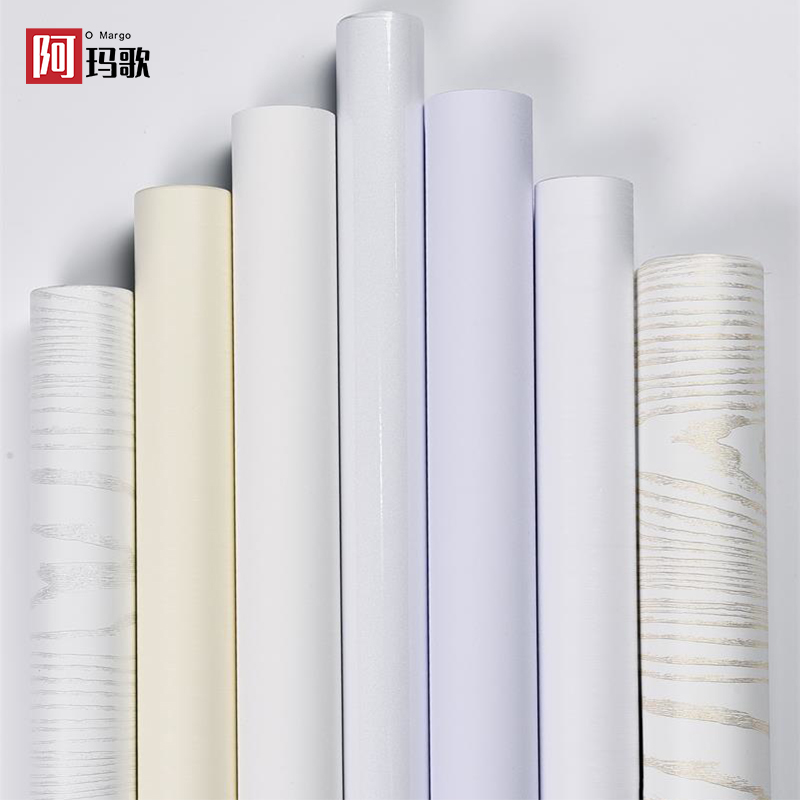 Home Renovation Stickers Old Wardrobe Cabinet Table Waterproof Moisture-Proof White Wood Grain Whole Cabinet Sticker Imitation Wood Wallpaper Self-Adhesive