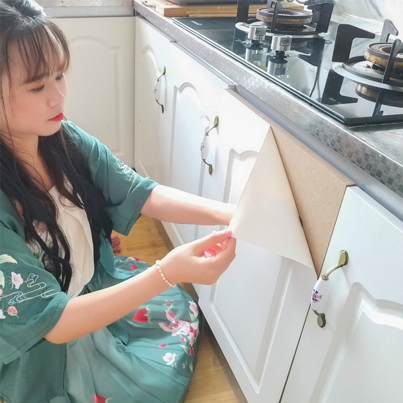 Overall cupboard stickers Home Furniture Refurbishment Wardrobe Subcling film Desktop cabinet door Self-adhesive kitchen thickened Anti-oil and waterproof wall sticker