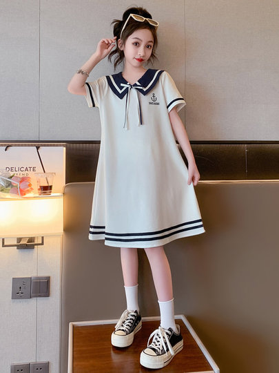 女童夏季连衣裙2025新款学院风polo裙子中大童网红运动裙女孩夏装