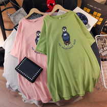 Pregnant Women summer 2021 summer Korean version of new cotton loose long short sleeve t-shirt women tide hot mother