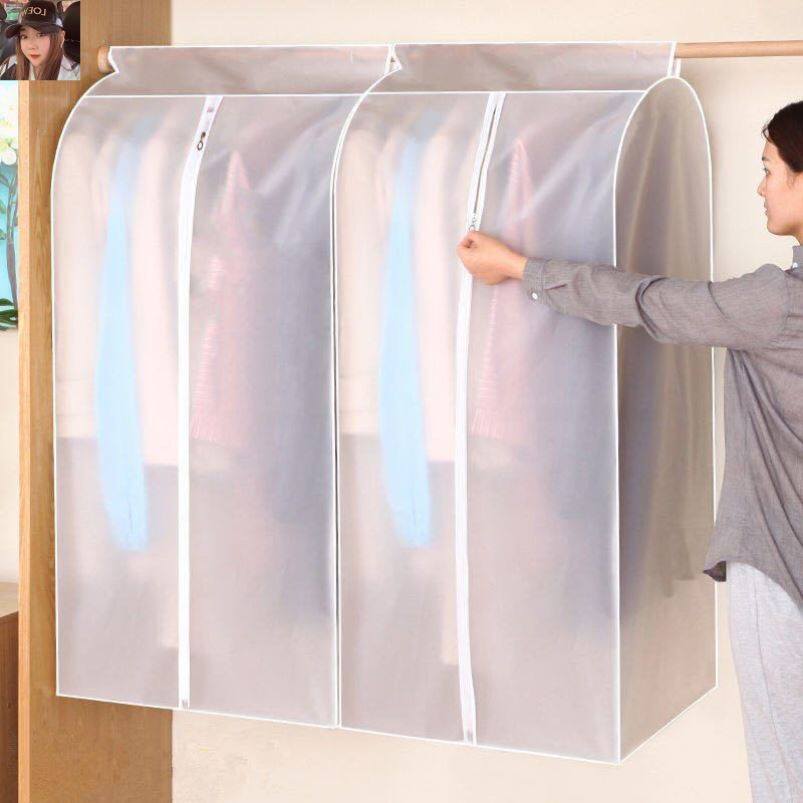 Bedroom hanger with dust cover firm dust bag plastic transparent net red dust cloth cover wardrobe cover