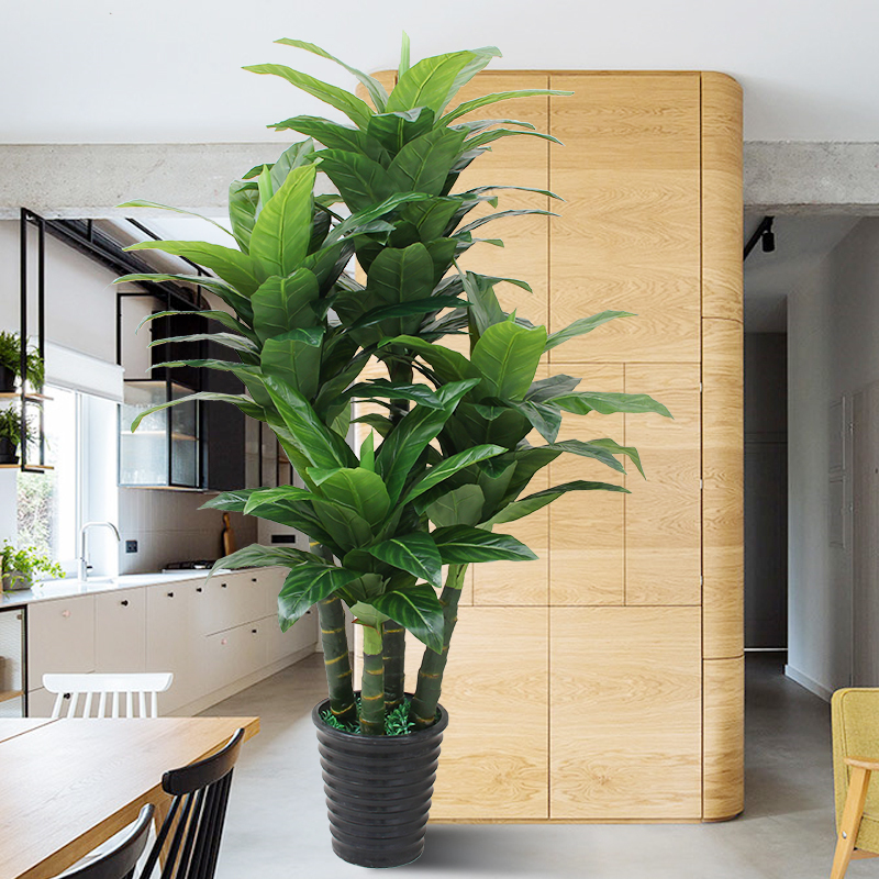 Artificial Money Tree Potted Plant, Fake Flowers for Indoor Decoration, Artificial Tree, Green Plant Landscaping, Floor-Standing Flower, Living Room Plastic Flower
