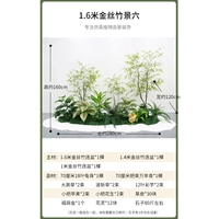 1,6 метра золотого шелкового бамбукового пейзажа шесть