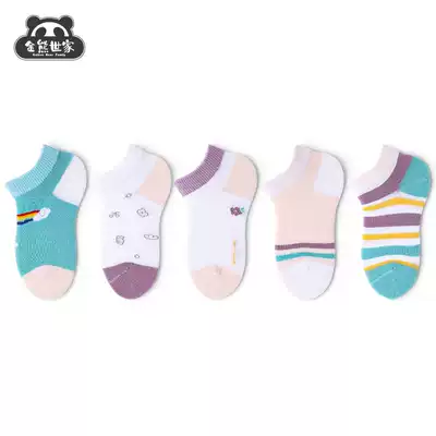 Children's socks spring and summer thin cotton mesh invisible socks baby shallow mouth socks medium and large girls summer breathable socks