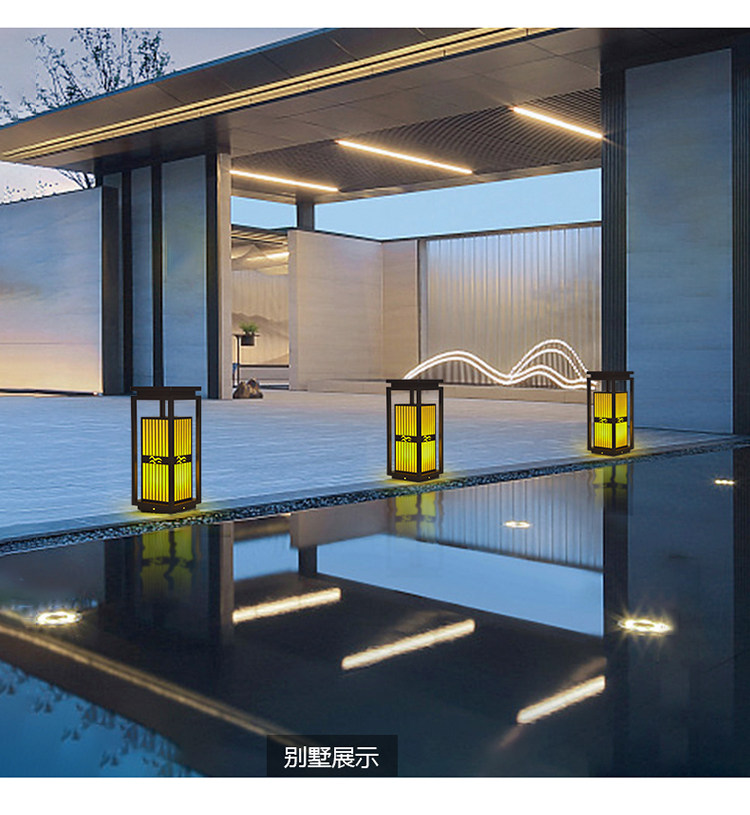 草坪灯户外防水现代中式庭院灯柱头灯花园别墅公园小区草地景观灯详情5