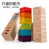 Beech stacked high stack tower building block children patiently cultivate parent-child interactive puzzle table game toy gift