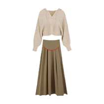 Vêtements de maternité pull ample à capuche jupe à la mode costume deux pièces nouvelle collection automne 2024