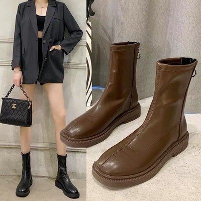 2020年新款秋冬女英伦风弹力小短靴