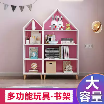 Tongyu Xingchen children's bookshelf toy storage cabinet reorganization cabinet rack integrated Cabinet two-in-one solid wood small grid