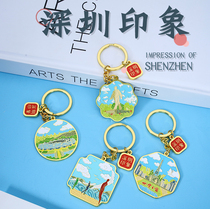 Shenzhen impression metal keychain custom personalized logo paint keyplate custom glue cartoon keychain tag