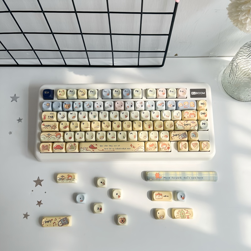Heartbeat Notebook Keycaps Moa Profile Original Sublimation Pbt Keycaps 61 68 75 87 98 100 108