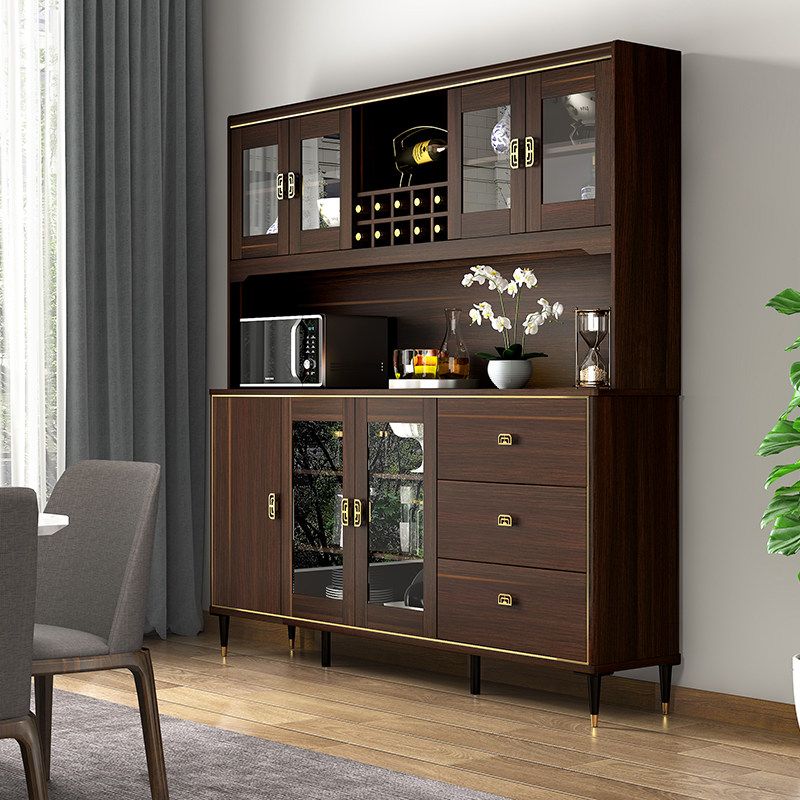 Solid wood cabinet dining cabinet now minimalist living-room wine cabinet tea water cabinet kitchen disposal cabinet integrated by wall high holding cabinet