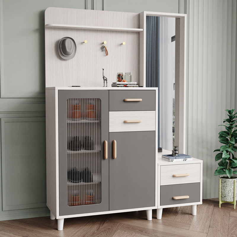 Foyer cabinet shoe cabinet integrated cabinet living room home door partition wall multi-functional storage hanger multi-purpose screen cabinet
