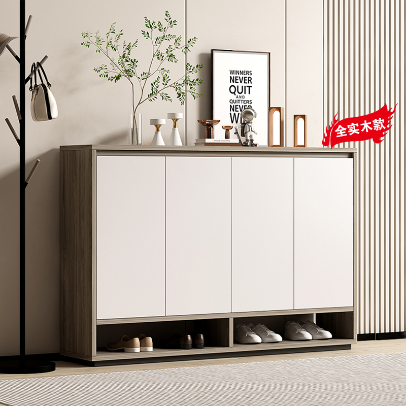 Solid wood multi-laminate shoe cabinet doorway entrance to the family-in-house Guan Cabinet Integrated Door Hall Partition 2023 New Home Large Capacity-Taobao