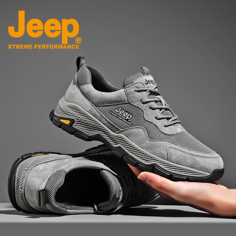 jeep men's shoes casual shoes men 2022 spring summer new net face breathable sports 100 hitch outdoor soft bottom hiking shoes