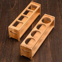 Household oil bottle rack holder glass seasoning tank oil bottle oil bottle complete set kitchen supplies Round Square with wooden rack