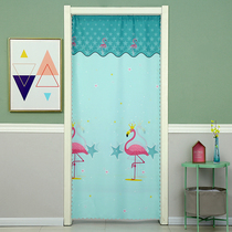 New fabric door curtain anti-mosquito fly-proof bedroom kitchen home anti-voyeurism-free double-sided printing curtain customized