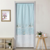 Door curtain fabric hanging curtain anti mosquito decorative curtain partition curtain bedroom home non-perforated four seasons curtain high-grade long door curtain