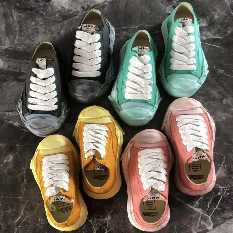 Mihara Kangyu canvas shoes low-top open laugh MMY dissolve thick-soled men's and women's heightening shoes washed and old deformed shoes