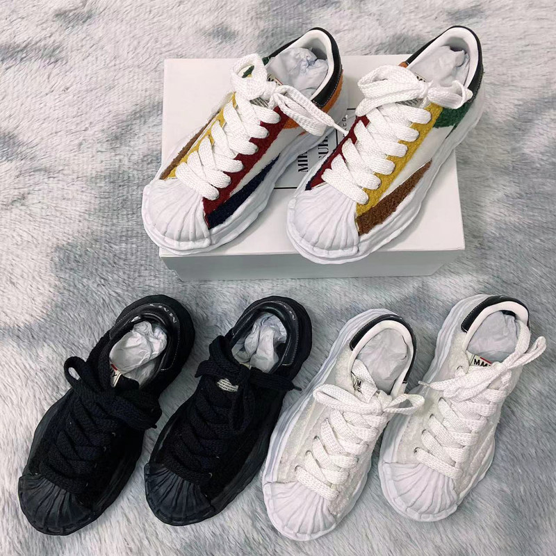 Dissolving shoes 2022 new Mihara Kangyu mmy canvas shoes men's casual sports shoes shell head thick sole shoes women