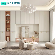 Тумба под телевизор на заказ 林氏客厅满墙电视柜定制简约现代轻古典全屋书柜电视一体整墙设计