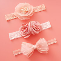 Korean fashion baby hair band female baby lace flower crown elastic hair hoop princess hair accessories newborn headgear