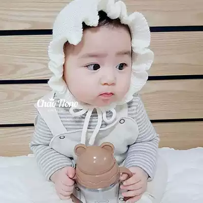 Spring and Autumn Baby Wool Hat 0-1 Year-old Children Princess Lace Knitted Hat Little Girl Baby Lace