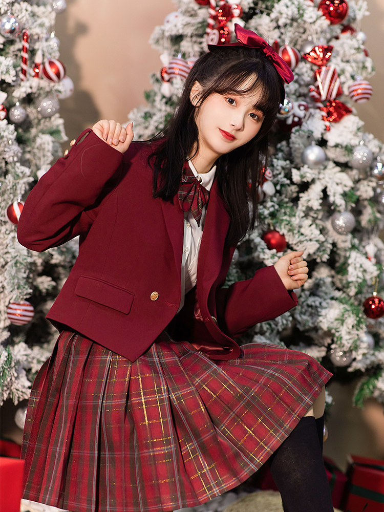 West of Xia City (One Year's Eve) (New Year's Eve) Gskirt original genuine JK uniform pleats with sharp and golden thread