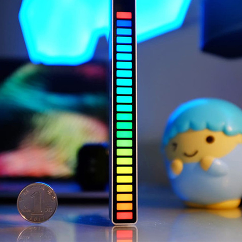 Valentine's Day RGB ten tone light voice-controlled music level spectrum lamp audio LED light bar Desktop Swing Boyfriend Gift