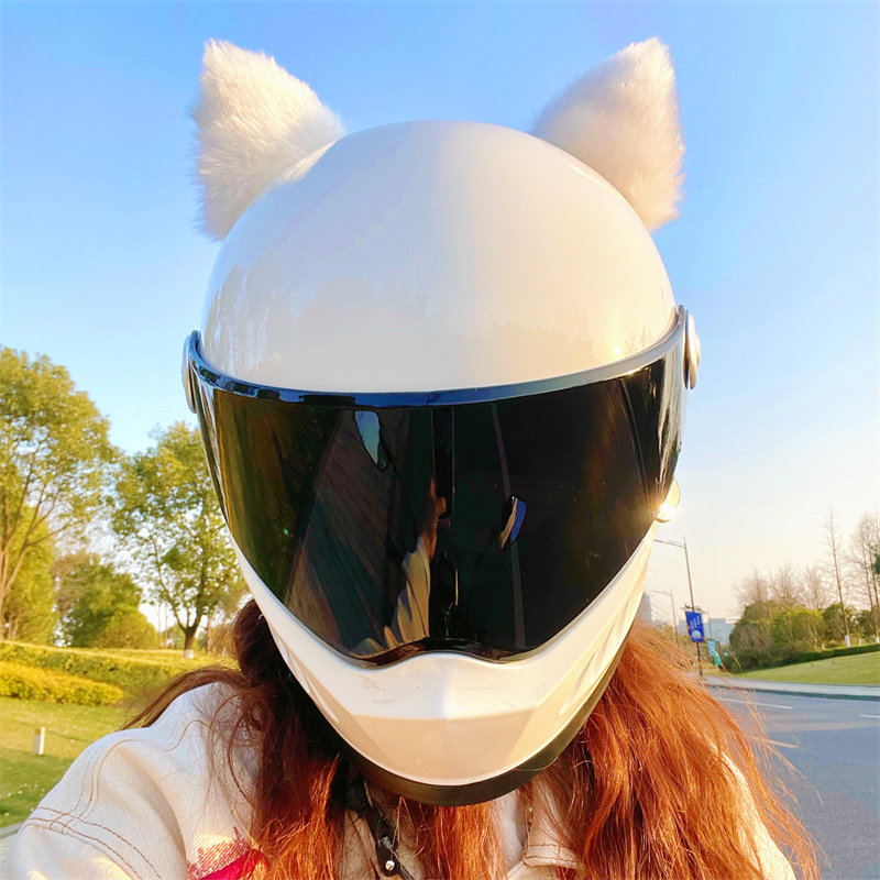 Motorcycle battery electric car skiing cat ears helmet decoration small accessories decoration pendant doll doll