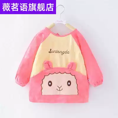 Cotton children Winter coral wool coat children baby girl baby Princess female baby bib eat anti-dirty cover