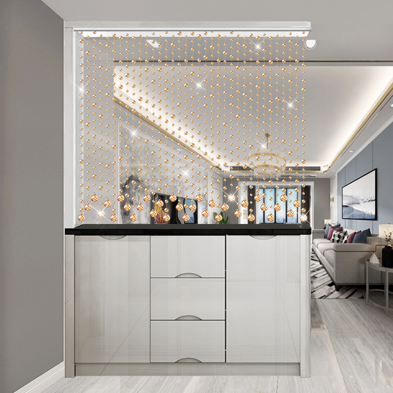 Beaded Curtain Partition Curtain for Home Living Room Shoe Cabinet Crystal Decoration Entranceway Blocking Bedroom Bathroom Bead Chain Half-Hanging Curtain