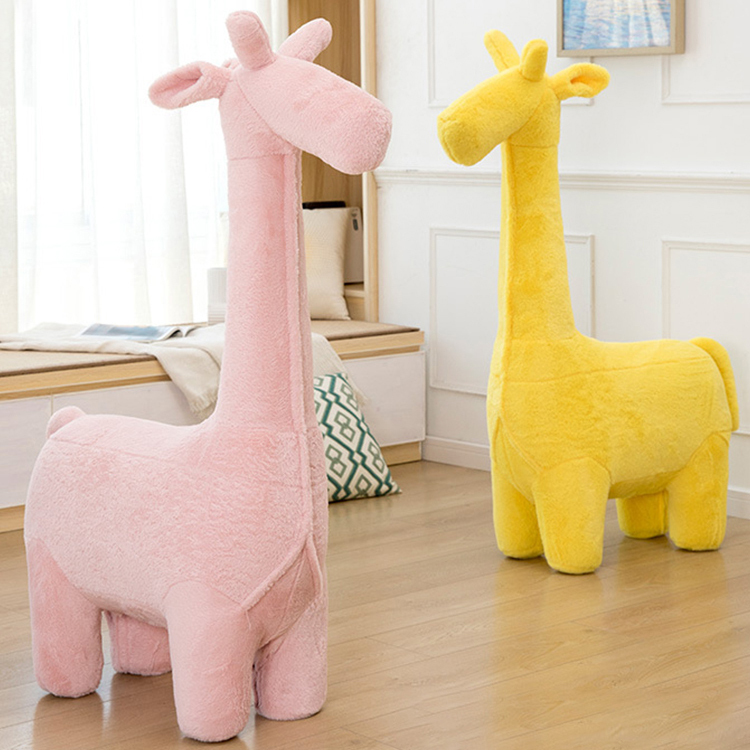 Creative Giraffe Stool Children's Toy Chair Living Room Knitted Sofa Animal Removable Washable Internet Celebrity Alpaca Cartoon