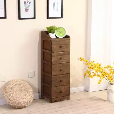 Solid Wood bedside table Mini small apartment storage cabinet drawer type 30cm long strip narrow simple bedside small cabinet small