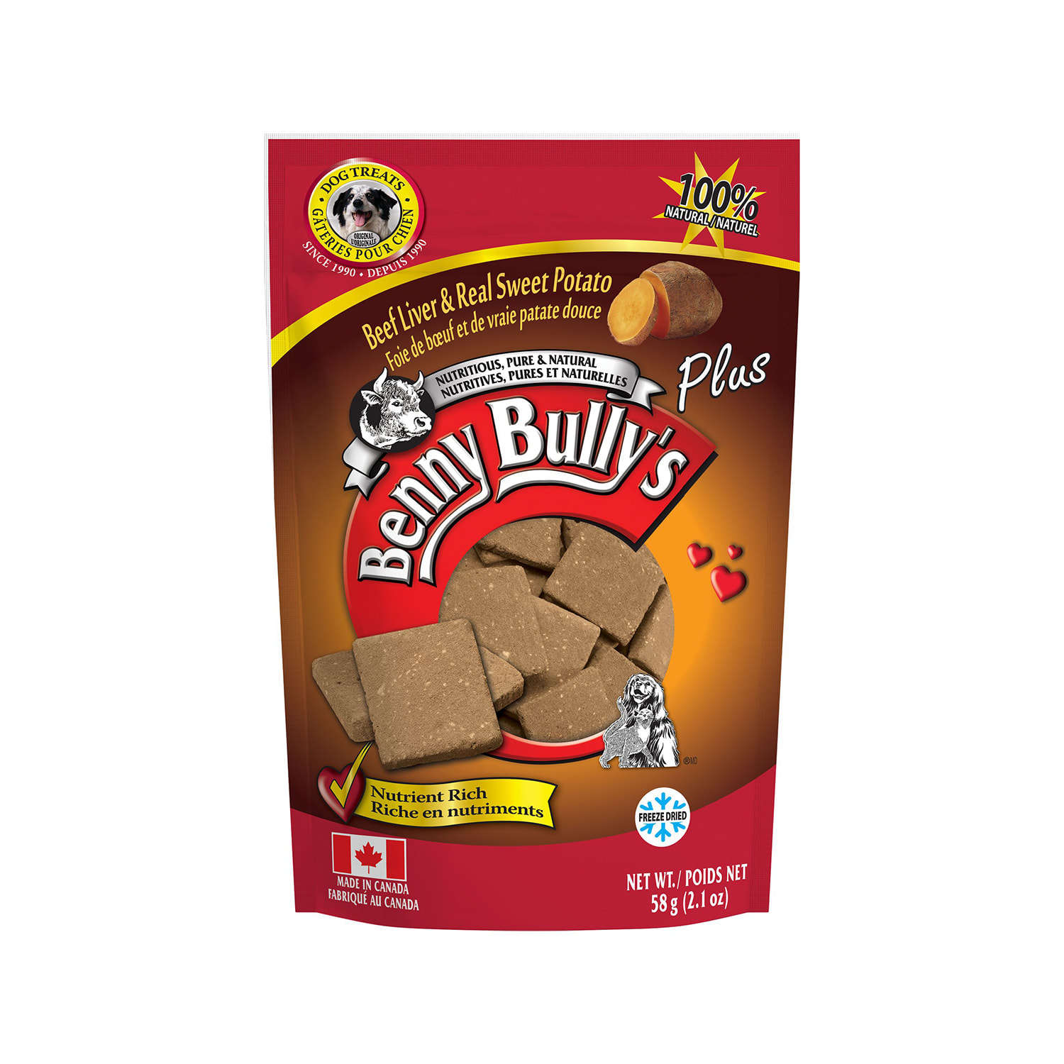 Benny Bullys Beef Liver Sweet Potato Flavor Dog Treats - 58g