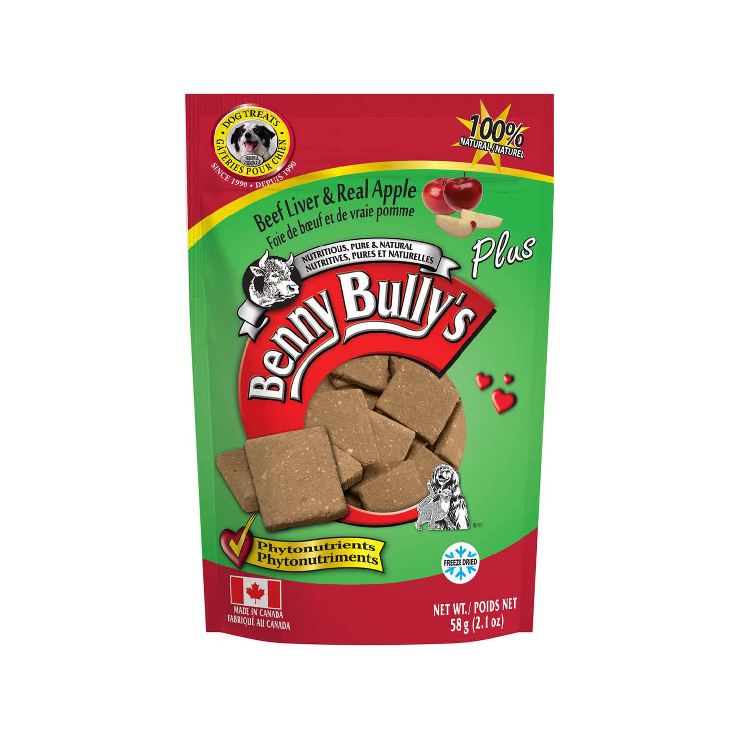 Benny Bullys Beef Liver & Apple Dog Treats - 58 g